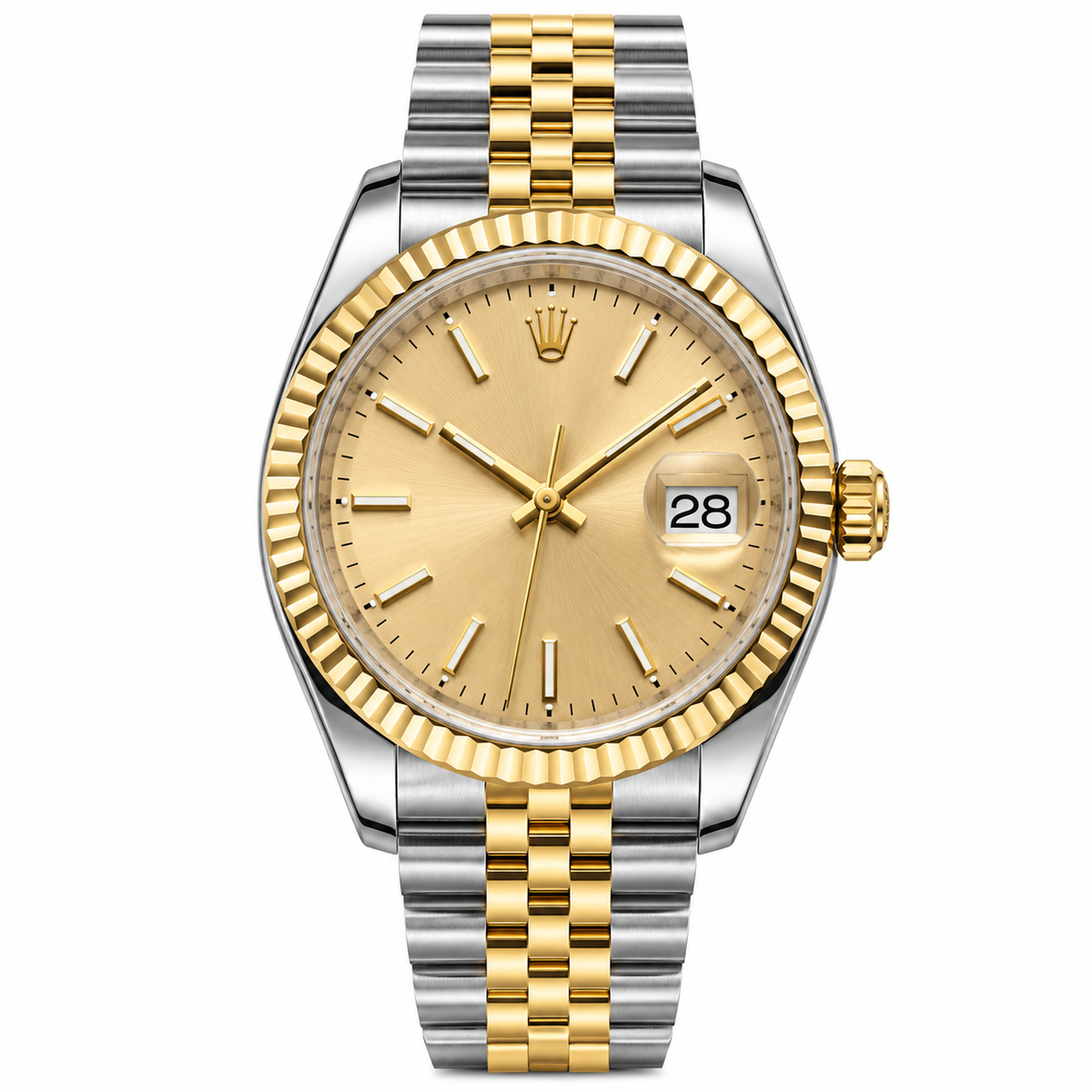 Imagen digital ilustrativa de Rolex Datejust 36 mm bicolor, no fotografía del reloj real